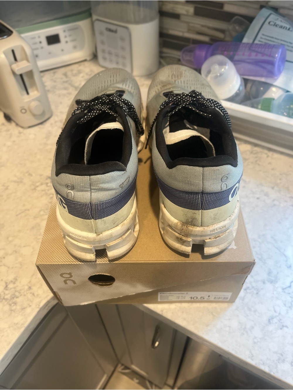 On Running Cloudmonster 2 Running Shoes Size Men’s 10 1/2 Mineral Aloe Color - Picture 5 of 17
